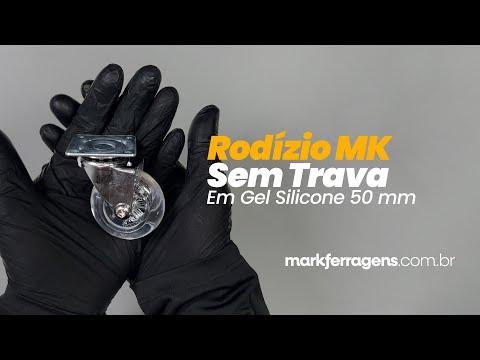 Rodizio Ou Rodinha Mk Armário Gel Transparente 50mm Sem Trava