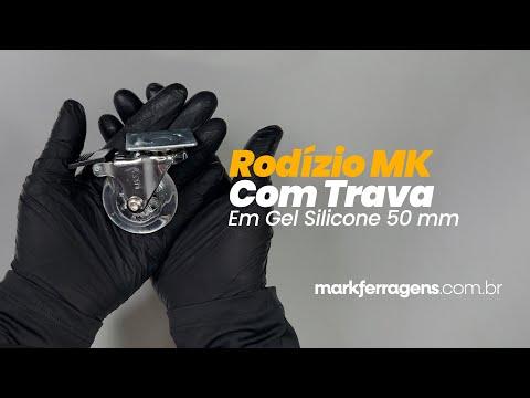 Rodizio Ou Rodinha Mk Armário Gel Transparente 50mm Com Trava