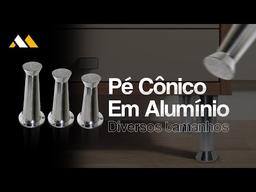 Imagem 1 do Pé Cônico 18 Cm Em Alumínio Com Regulagem Para Móveis