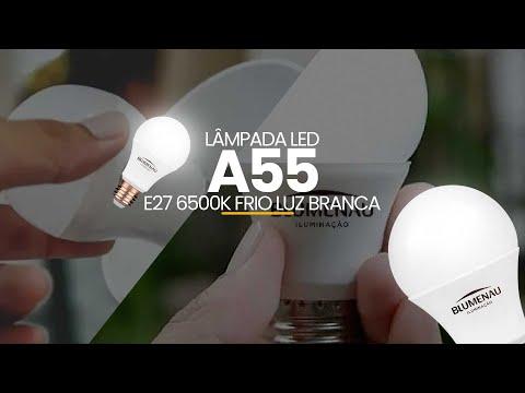 Lâmpada Led A55 E27 6500k Frio Luz Branca de 6w 540lm Bivolt Blumenau
