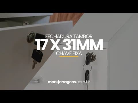 Imagem 5 do Fechadura Para Gavetas E Portas Tambor 17 X 31mm Chave Fixa