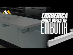 Imagem 1 do Corrediça Trilho Telescópico 48 Cm Branco Para Mesa Embutida 80 Kg