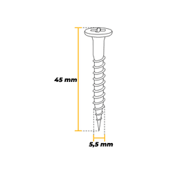 Imagem 5 do Parafuso Cabeça Para Tampinha 5,5 X 45 Mm Caixa Com 200 Peças