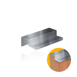 Perfil Puxador Na Cor Inox Polido de 20 Mm Sp069 Rm089 Rometal
