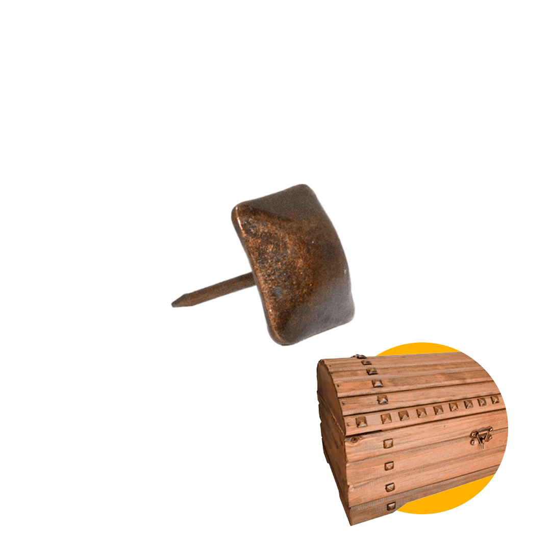 Tachão Quadrado Em Aço 16 X 16mm Ouro Velho