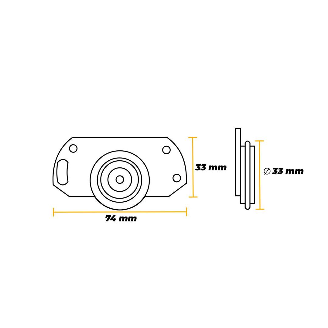 Roldana Inferior 33mm Para Porta Correr Em Roupeiro E Armários