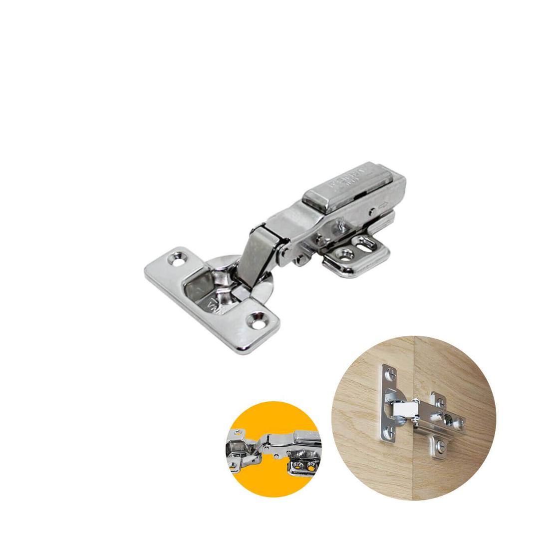 Dobradiça 35 Mm Aço Inox Reta Com Amortecedor