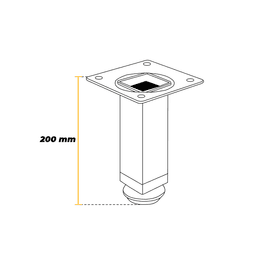 Imagem 3 do Pé Regulável Altura 200mm Para Armário Em Aço Cromado