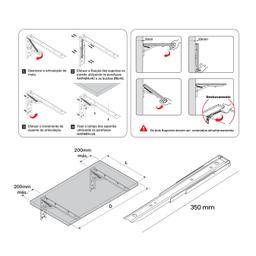 Imagem 3 do Suporte Para Mesa Dobrável 350mm Branca O Par