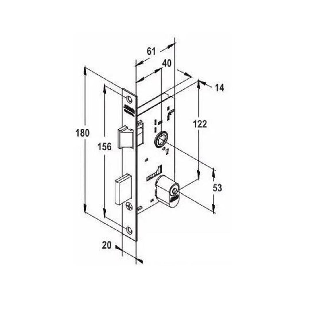 Fechadura Stam Para Porta Banheiro 35/40 Mm