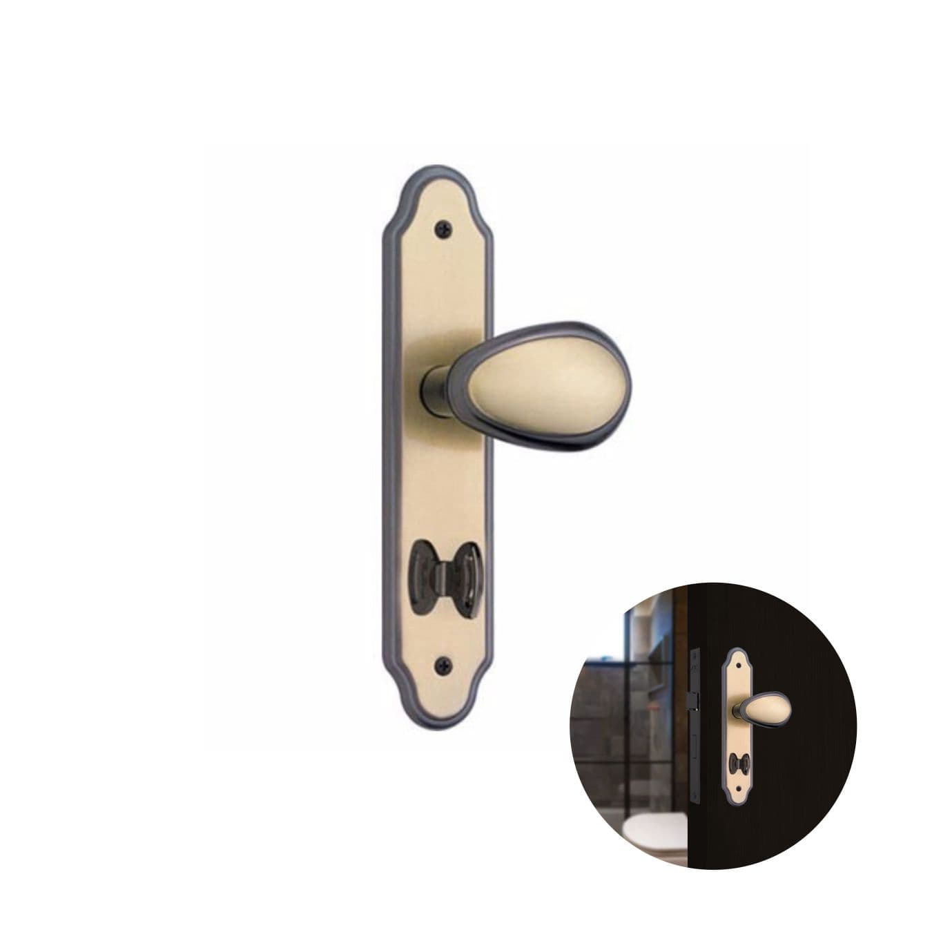Fechadura Em Latonado Oxidado Para Porta de Banheiro de 25 A 40 Mm 823/10 Stam