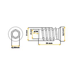 Imagem 3 do Bucha Americana Rosca 5/16 X 19 Mm Para Madeira