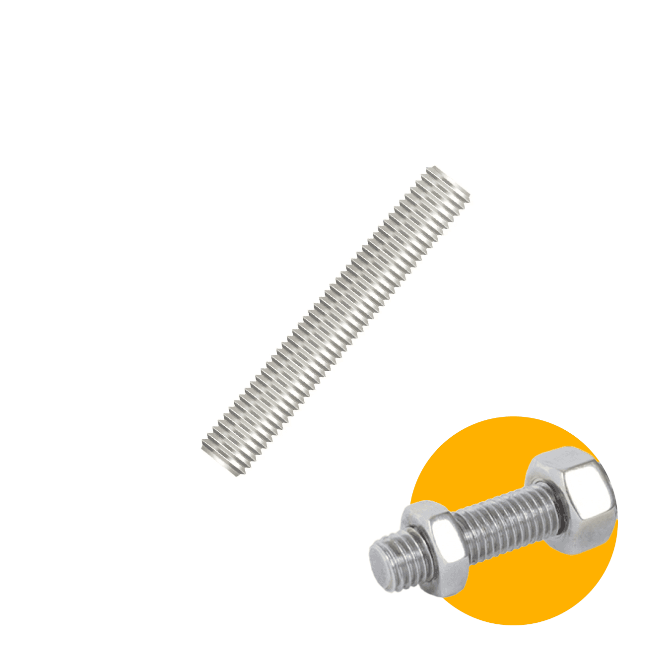 Barra de Rosca 3/16" X 50 Zinco Branco