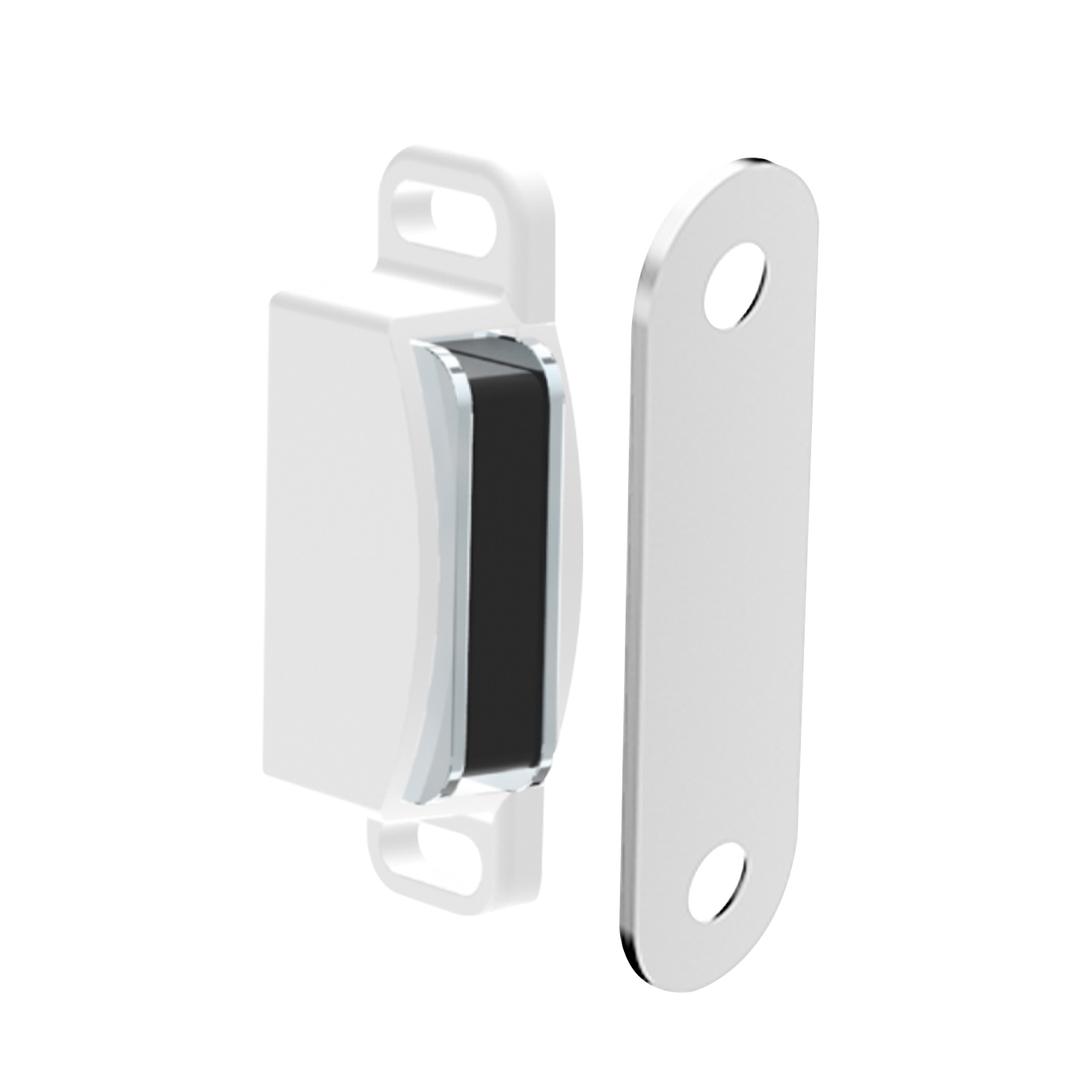 Fecho Magnético Branco Para Portas de Armários