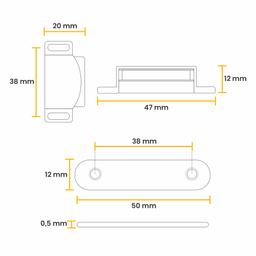 Imagem 4 do Fecho Magnético Branco Para Portas de Armários