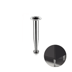 Pé Távola de Aço Cromado de 18 Cm Com Regulagem Para Armários E Móveis Archi