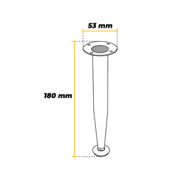 Imagem 3 do Pé Tavola 180 Mm Cromado Para Armário
