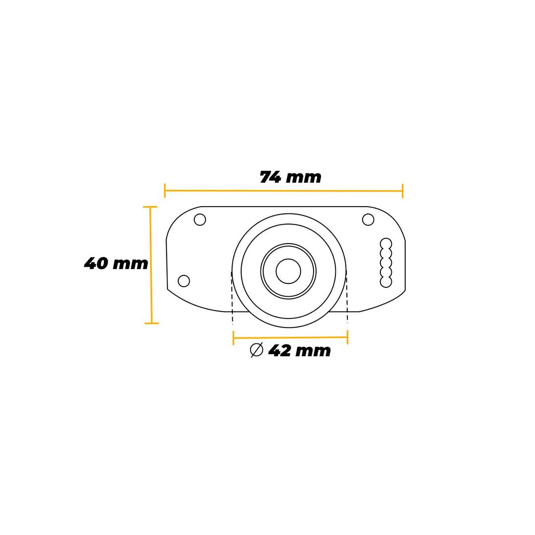 Roldana Inferior 42mm Para Porta de Correr Guarda Roupa