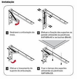 Imagem 3 do Suporte Dobrável Para Mesa 250mm Branco O Par