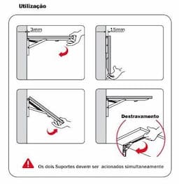 Imagem 4 do Suporte Dobrável Para Mesa 250mm Branco O Par