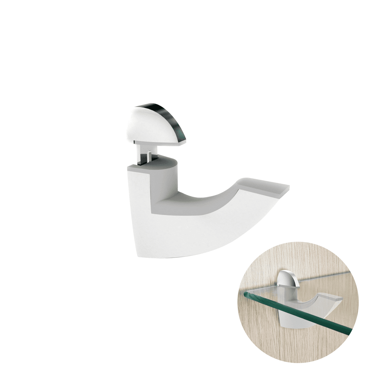 Suporte Prateleira Vidro E Mdf Cromado Sp-190cb