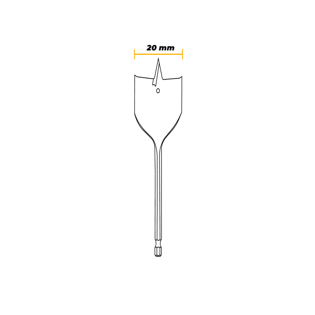 Broca Chata Ø20 Mm Para Madeira