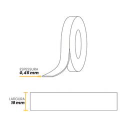 Imagem 4 do Fita de Pvc Borda Branco Fosco Largura 19mm Rolo 300 Mts