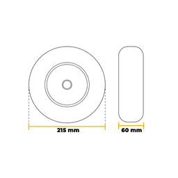 Imagem 4 do Roda Pneu Maciço Ø215 Mm Schioppa