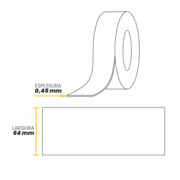 Imagem 4 do Fita de Pvc Borda Branco Fosco Largura 65mm Rolo 20 Mts