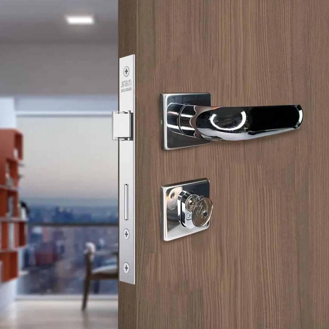 Fechadura Stam Para Porta Madeira 803 Inox