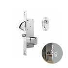 Fechadura Em Inox Com Cilindro Oval E Roseta Oval Para Porta Pivotante de Correr 940 Stam