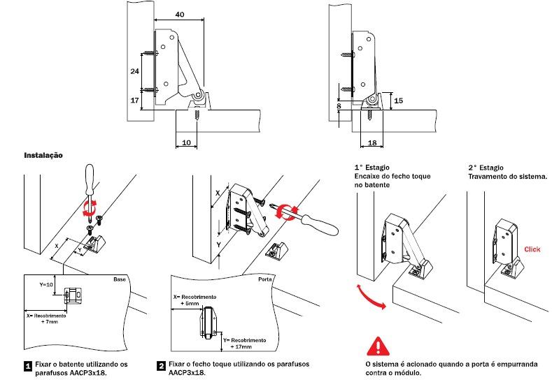 Fecho Torque Maxi Para Portas de Armários