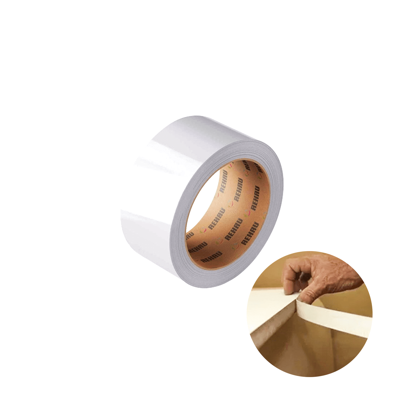 Fita de Borda Pvc Na Cor Branco Liso de 64 Mm X 20 Metros Rehau