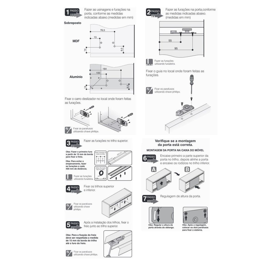 Kit Porta de Correr Ro-64 Rometal