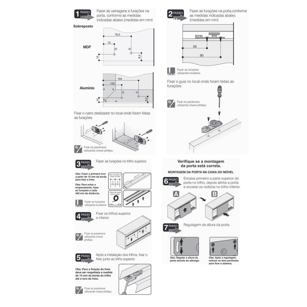 Kit Porta de Correr Ro-64 - Rometal