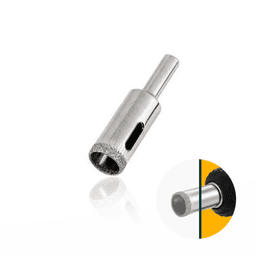 Serra Copo Ou Broca Diamantada de 10 X 55 Mm Com Haste Cilíndrica Para Furar Vidro E Cerâmica Sparta