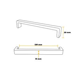 Imagem 4 do Puxador Leblon Cobre Escovado 128 Mm Gavetas E Portas