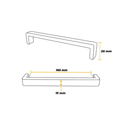 Imagem 4 do Puxador Leblon Cobre Escovado 160 Mm Portas E Gavetas
