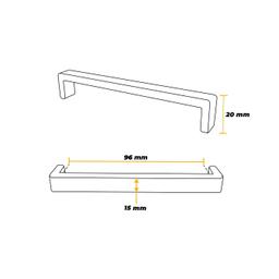 Imagem 4 do Puxador Leblon Cobre Escovado 96 Mm Portas E Gavetas