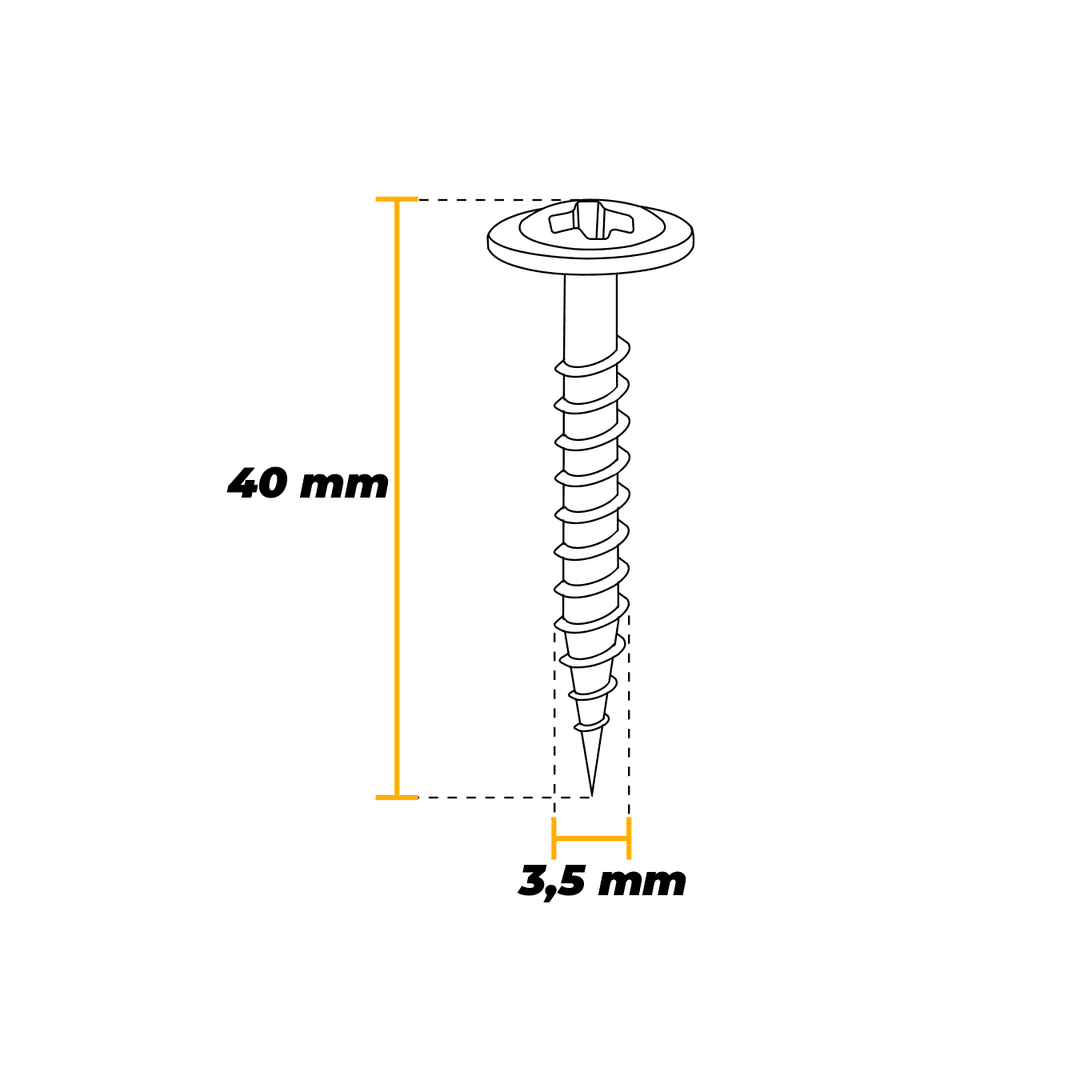 Parafuso Flangeado Para Madeira 3,5 X 40 Mm Caixa Com 500 Peças