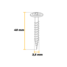 Imagem 4 do Parafuso Flangeado Para Madeira 3,5 X 40 Mm Caixa Com 500 Peças