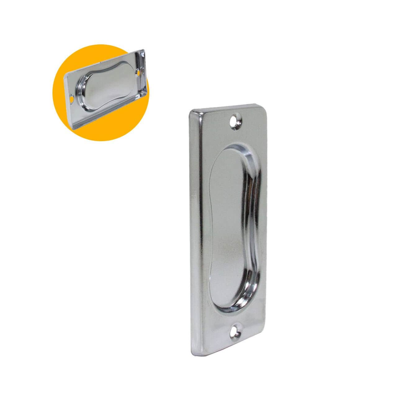 Puxador Concha Janelas Cromado 100mm Sobrepor