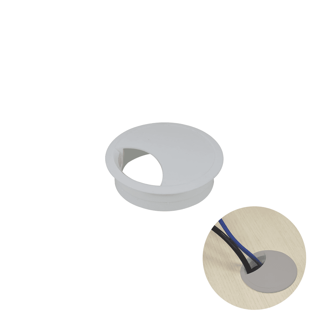 Passa Fio 46 Mm Cinza Para Mesas E Bancada