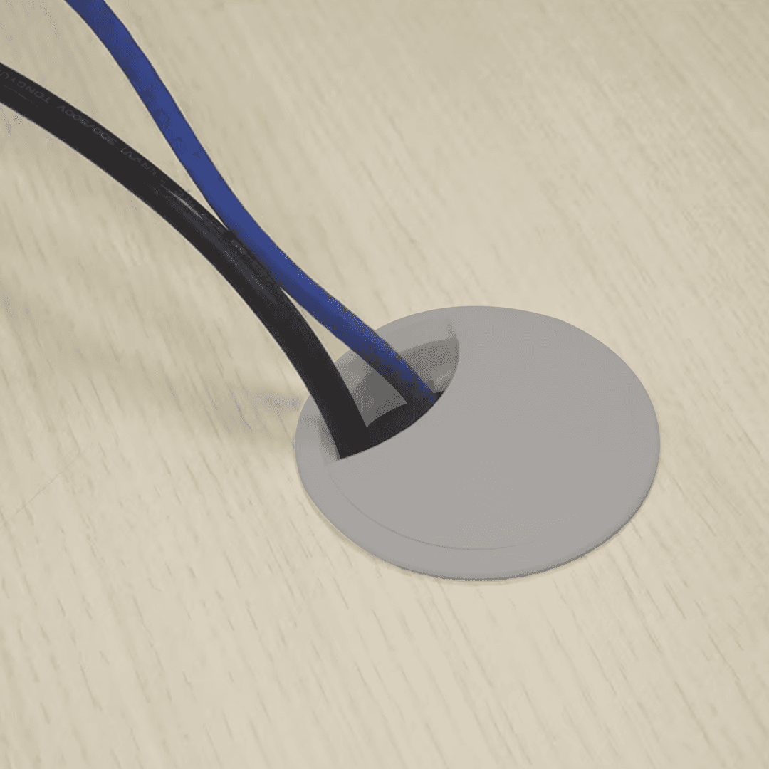 Passa Fio 46 Mm Cinza Para Mesas E Bancada