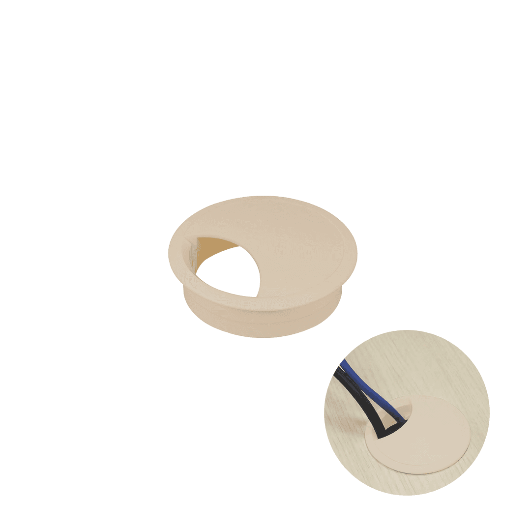 Passa Fio 46 Mm Marfim Para Mesas E Bancada