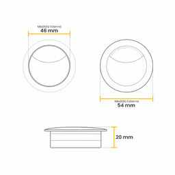 Imagem 5 do Passa Fio 46 Mm Marfim Para Mesas E Bancadas - Bigfer