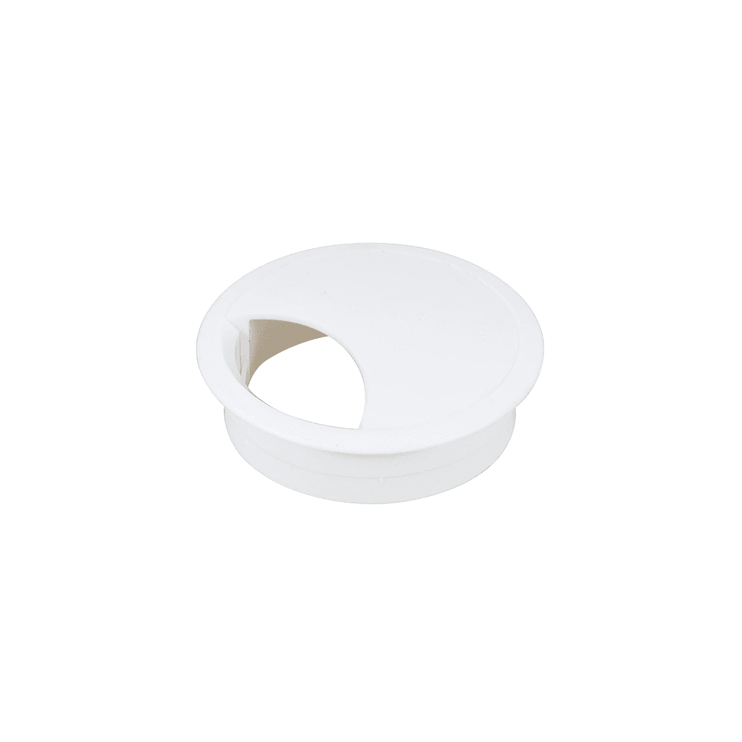 Passa Fio 59 Mm Branco Para Mesas E Bancada