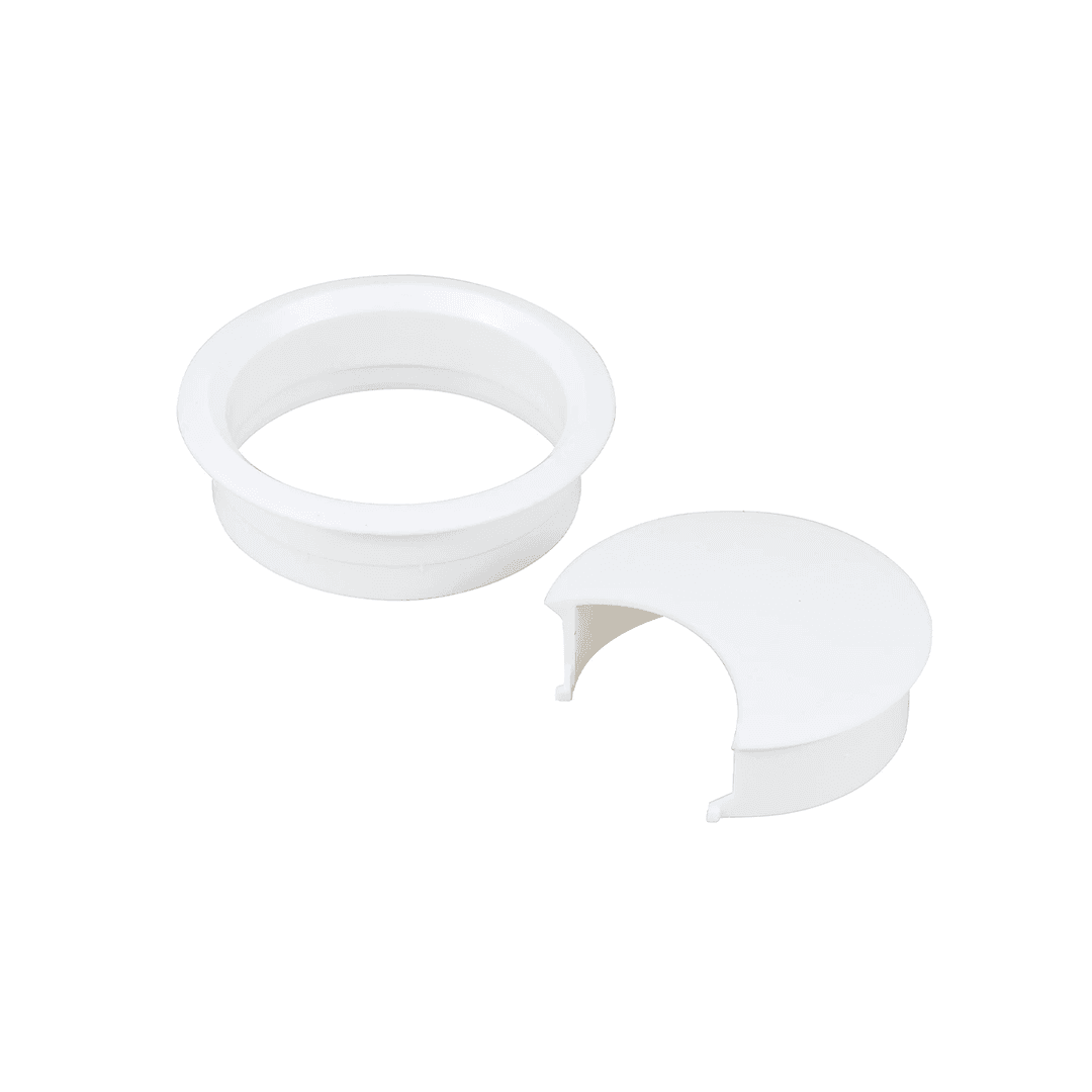Passa Fio 59 Mm Branco Para Mesas E Bancada