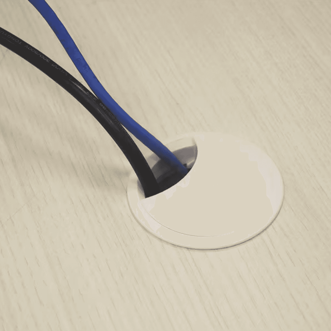 Passa Fio 59 Mm Branco Para Mesas E Bancada