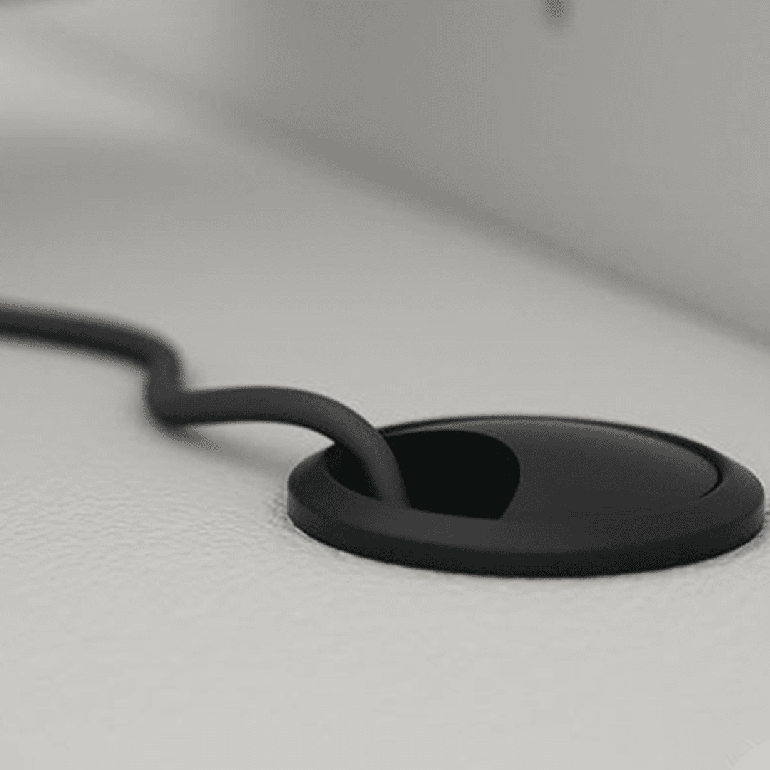 Passa Fio 59 Mm Preto Para Mesas E Bancada